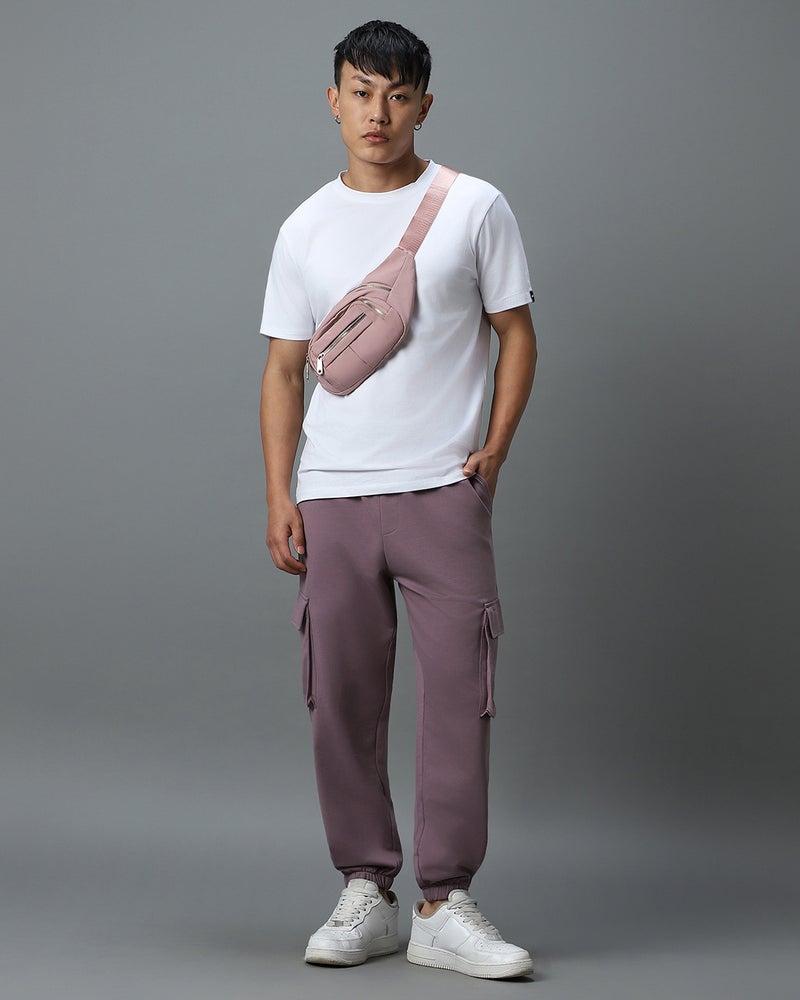 bewakoof Men's Purple Oversized Cargo Warm Joggers - Image 5